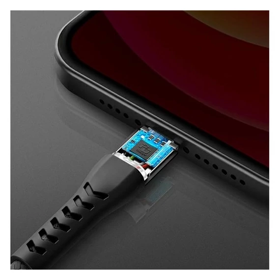 Energea Nyloflex C94 USB-C / Lightning MFI szövet töltő- és adatkábel, 1.5m, fekete