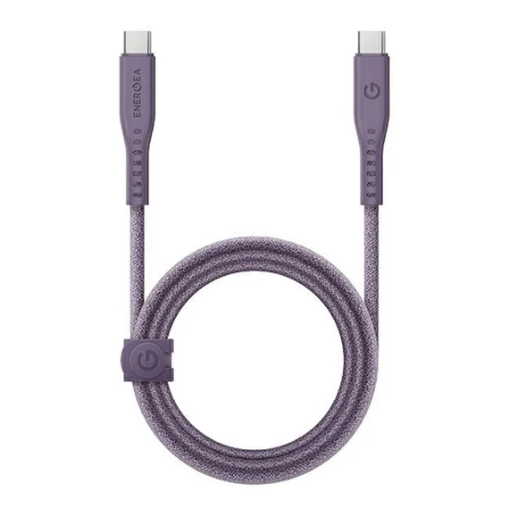 Energea kabel Flow USB-C / USB-C szövet gyorstöltő- és adatkábel, 1.5m, 240W, 5A, lila