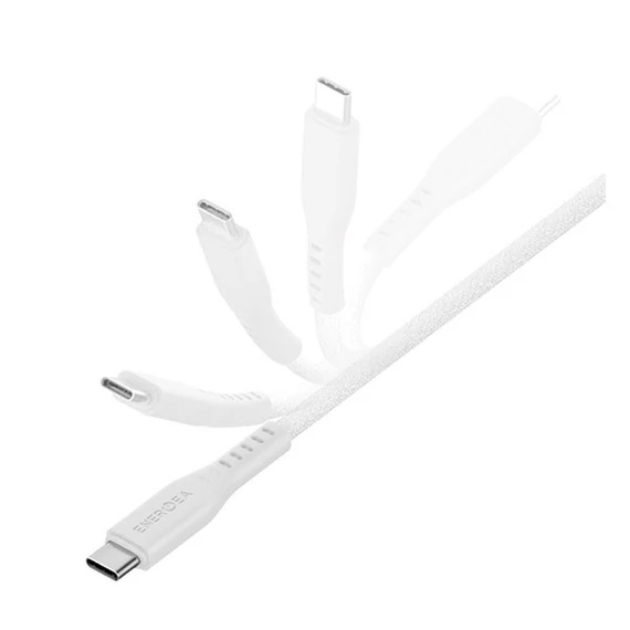 Energea Flow C94 USB-C / Lightning MFI szövet gyorstöltő- és adatkábel, 1.5m, 60W, 3A, fehér