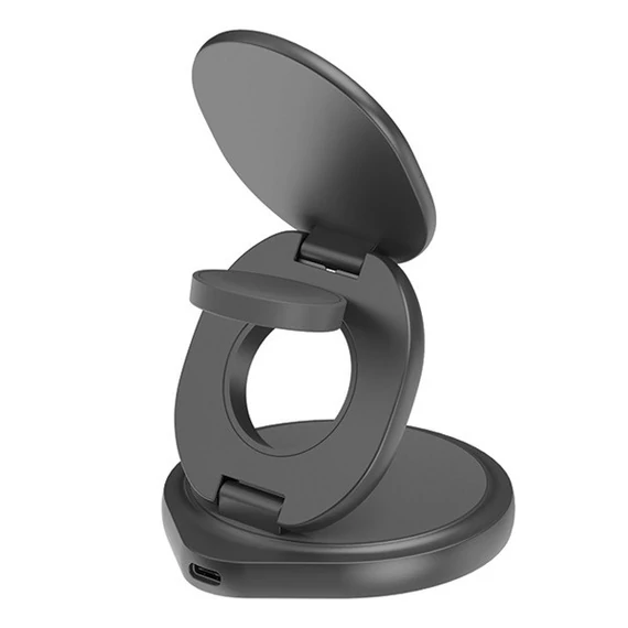 Energea Bazic GoMag Gyre MagSafe kompatibilis vezetéknélküli gyorstöltő állvány, 15W, szürke