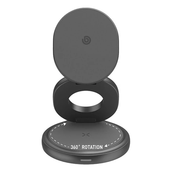 Energea Bazic GoMag Gyre MagSafe kompatibilis vezetéknélküli gyorstöltő állvány, 15W, szürke