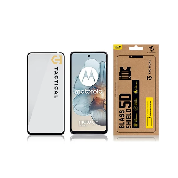 Tactical Glass Shield 5D Motorola G24 Power tempered glass kijelzővédő fólia, fekete