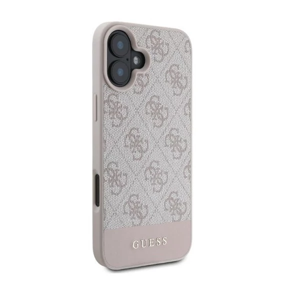 Guess 4G Bottom Stripe Apple iPhone 16 hátlap tok, rózsaszín GUHCP16SG4GLPI