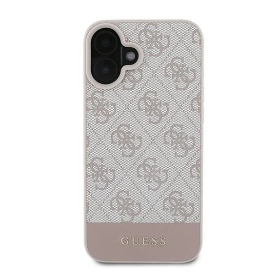 Guess 4G Bottom Stripe Apple iPhone 16 Plus hátlap tok, rózsaszín GUHCP16MG4GLPI