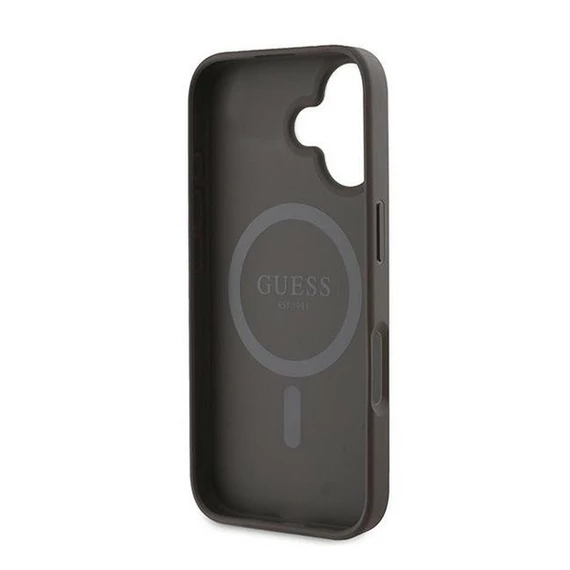 Guess 4G Printed Stripes MagSafe Apple iPhone 16 Plus hátlap tok, barna GUHMP16MP4RPSW