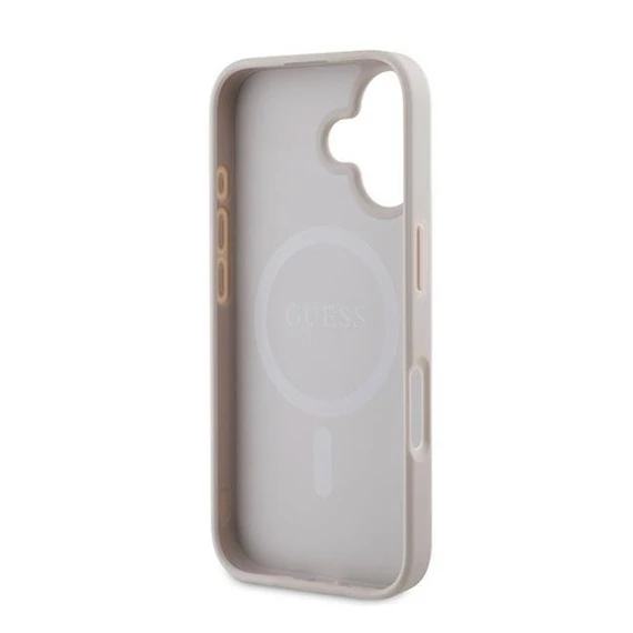 Guess Saffiano Peony Classic Logo Apple iPhone 16 Plus hátlap tok, rózsaszín GUHMP16MPSAPSMEP