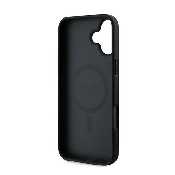 Guess 4G Printed Stripes MagSafe Apple iPhone 16 Plus hátlap tok, fekete/barna GUHMP16MP4RPSK