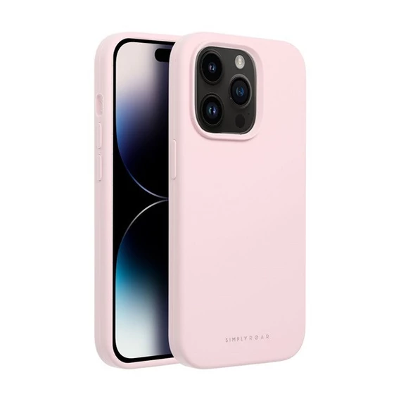 Roar Apple iPhone 16 Pro Max prémium szilikon tok velúr béléssel, világosrózsaszín