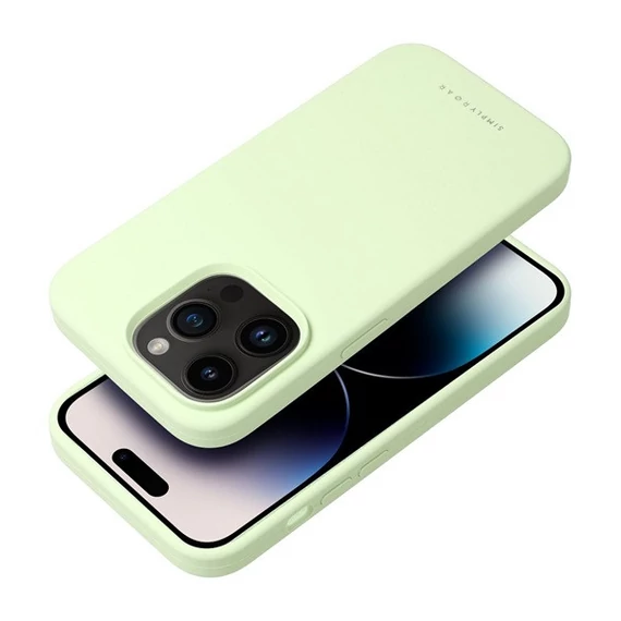 Roar Apple iPhone 16 Pro prémium szilikon tok velúr béléssel, világoszöld