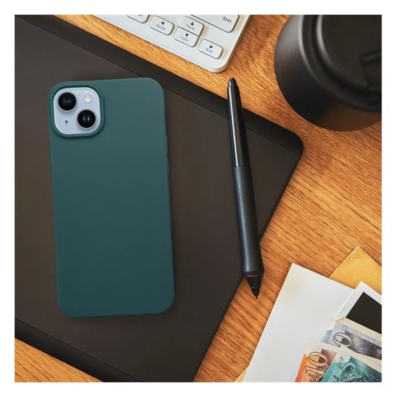 Matt Apple iPhone 16 Pro Max szilikon tok, sötétzöld