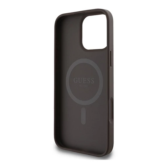 Guess 4G Printed Stripes MagSafe Apple iPhone 16 Pro Max hátlap tok, barna GUHMP16XP4RPSW