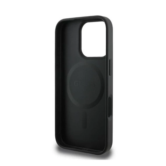 Guess 4G Printed Stripes MagSafe Apple iPhone 16 Pro Max hátlap tok, fekete/barna GUHMP16XP4RPSK