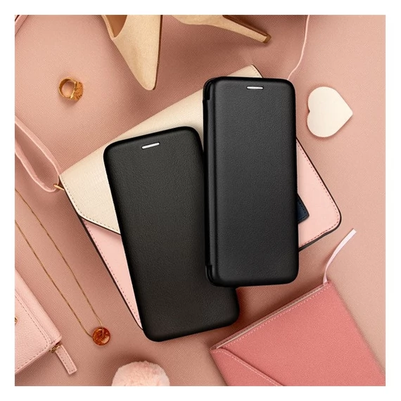 Forcell Elegance oldalra nyíló hátlap tok Apple iPhone 16, fekete
