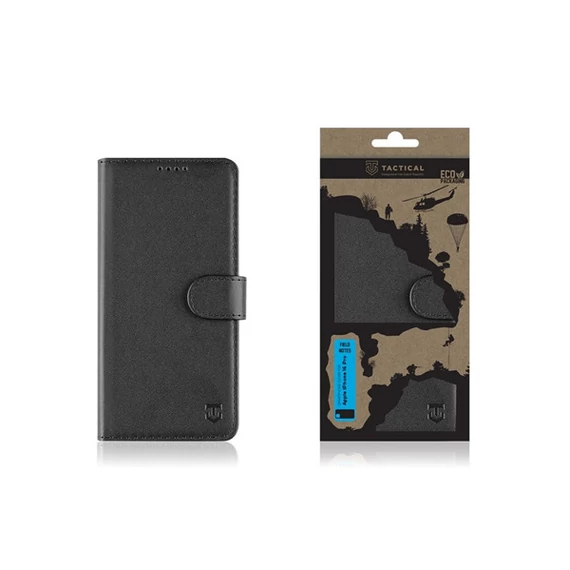 Tactical Field Notes Apple iPhone 16 Pro flip/oldalra nyíló tok, fekete