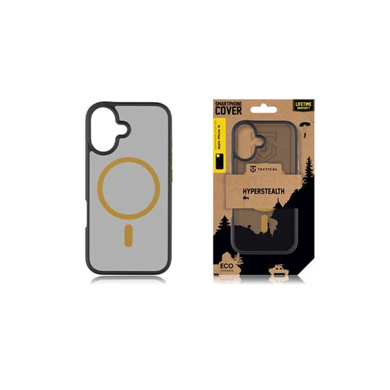 Tactical MagForce Hyperstealth 2.0 Apple iPhone 16 MagSafe kompatibilis tok, fekete/sárga