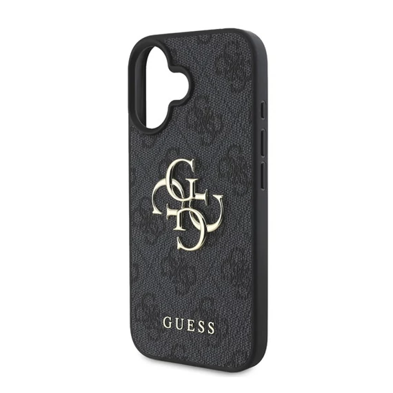 Guess PU 4G Metal Logo Apple iPhone 16 Plus hátlap tok, szürke