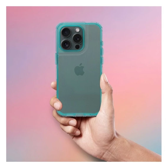 Matrix Apple iPhone 15 Pro Max hátlap tok kameravédő peremmel, zöld/menta