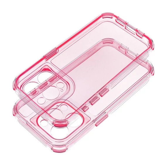 Matrix Apple iPhone 15 Pro hátlap tok kameravédő peremmel, rózsaszín