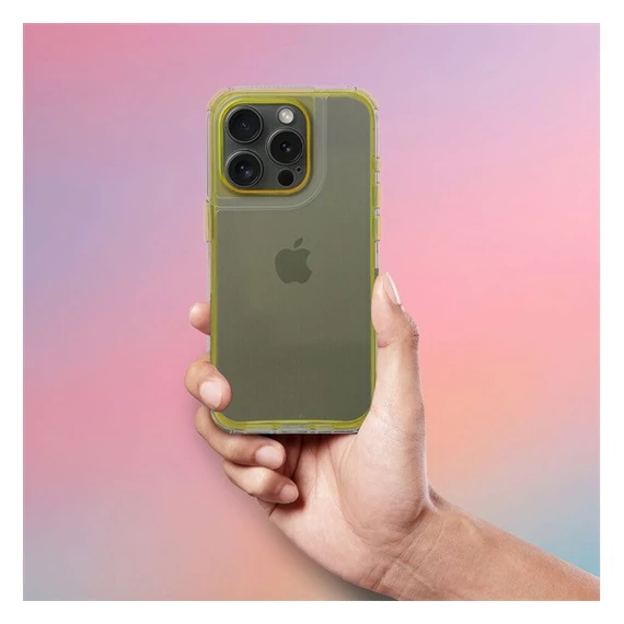 Matrix Apple iPhone 16 Plus hátlap tok kameravédő peremmel, sárga
