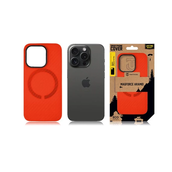 Tactical MagForce Aramid Apple iPhone 14 MagSafe kompatibilis tok, piros