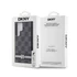 DKNY PU Leather Checkered Pattern and Stripe Samsung Galaxy S24 Ultra hátlap tok, fekete