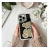 Teddy Bear iPhone 16 Plus csillogó köves tok, arany