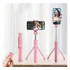 Prémium selfie bot, 19 - 70 cm, forgatható, exponáló gombbal, bluetooth-os, v4.0, tripod, R1, rózsaszín