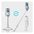 Prémium selfie bot, 19 - 70 cm, forgatható, exponáló gombbal, bluetooth-os, v4.0, tripod, világítással, R1S, fehér