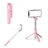 Prémium selfie bot, 19 - 70 cm, forgatható, exponáló gombbal, bluetooth-os, v4.0, tripod, világítással, R1S, rózsaszín