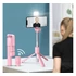 Prémium selfie bot, 19 - 70 cm, forgatható, exponáló gombbal, bluetooth-os, v4.0, tripod, világítással, R1S, rózsaszín