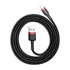 Baseus iPhone USB / Lightning adat/töltőkábel, 2,4A, 1m, Piros/Fekete