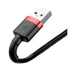 Baseus iPhone USB / Lightning adat/töltőkábel, 2,4A, 1m, Piros/Fekete