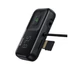 Baseus T Type S-16 vezeték nélküli Bluetooth MP3-lejátszó+2USB-Autós töltő, Fekete