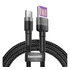 Baseus Cafule USB-USB-C kábel Huawei SuperCharge, QC 3.0, 5A, 1m, fekete/szürke