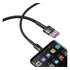 Baseus Cafule USB-USB-C kábel Huawei SuperCharge, QC 3.0, 5A, 1m, fekete/szürke