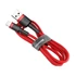 Baseus Cafule 2.4A Lightning - USB-kábel, 1m, piros