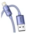 Baseus Crystal Shine USB - Lightning kábel, 2,4A, 1.2m, lila