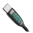 BlitzWolf BW-TC23 USB-C - USB-C töltőkábel kijelzővel, 100W, 1.8m, fekete