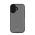 DKNY PU Leather Silver Metal Logo iPhone 16 MagSafe tok, szürke