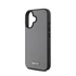DKNY PU Leather Silver Metal Logo iPhone 16 MagSafe tok, szürke