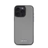 DKNY PU Leather Silver Metal Logo iPhone 16 Pro MagSafe tok, szürke