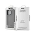 DKNY PU Leather Silver Metal Logo iPhone 16 Pro Max MagSafe tok, szürke