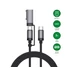 4smarts ComboCord USB-C adatkábel, MagSafe 3 adapterrel, 100W, 2m, fekete