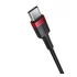 Baseus Cafule USB-C USB-C töltőkábel, 100W,2m, fekete-piros/fekete-szürke