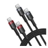 Baseus Cafule USB-C USB-C töltőkábel, 100W,2m, fekete-piros/fekete-szürke
