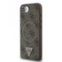 Guess PU 4G Strass Triangle Metal Logo Apple iPhone 16e MagSafe hátlap tok, barna