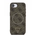 Guess PU 4G Strass Triangle Metal Logo Apple iPhone 16e MagSafe hátlap tok, barna