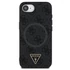 Guess PU 4G Strass Triangle Metal Logo Apple iPhone 16e MagSafe hátlap tok, fekete