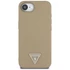 Guess Grained Triangle Apple iPhone 16e MagSafe tok, világosbarna