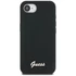 Guess Silicone Script Metal Logo Apple iPhone 16e MagSafe szilikon tok, fekete